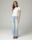 Bleached Blue Flare High-Rise Jeans | The Belly