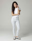 Ivory/Ice Blue Printed Slim Pants | The Terry