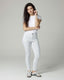 Ivory/Ice Blue Printed Slim Pants | The Terry