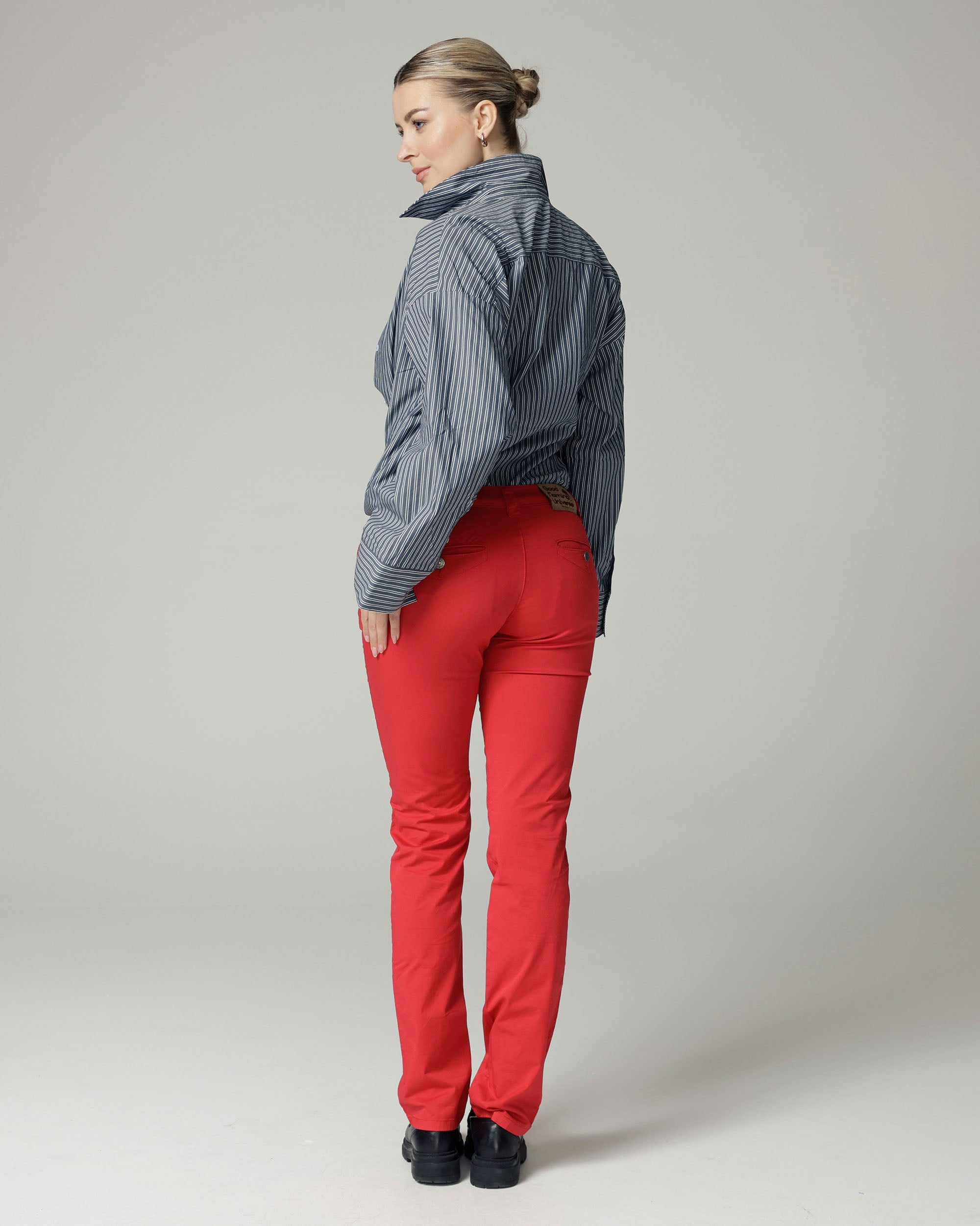 Red Straight Fit Pants | The Naples