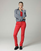 Red Straight Fit Pants | The Naples