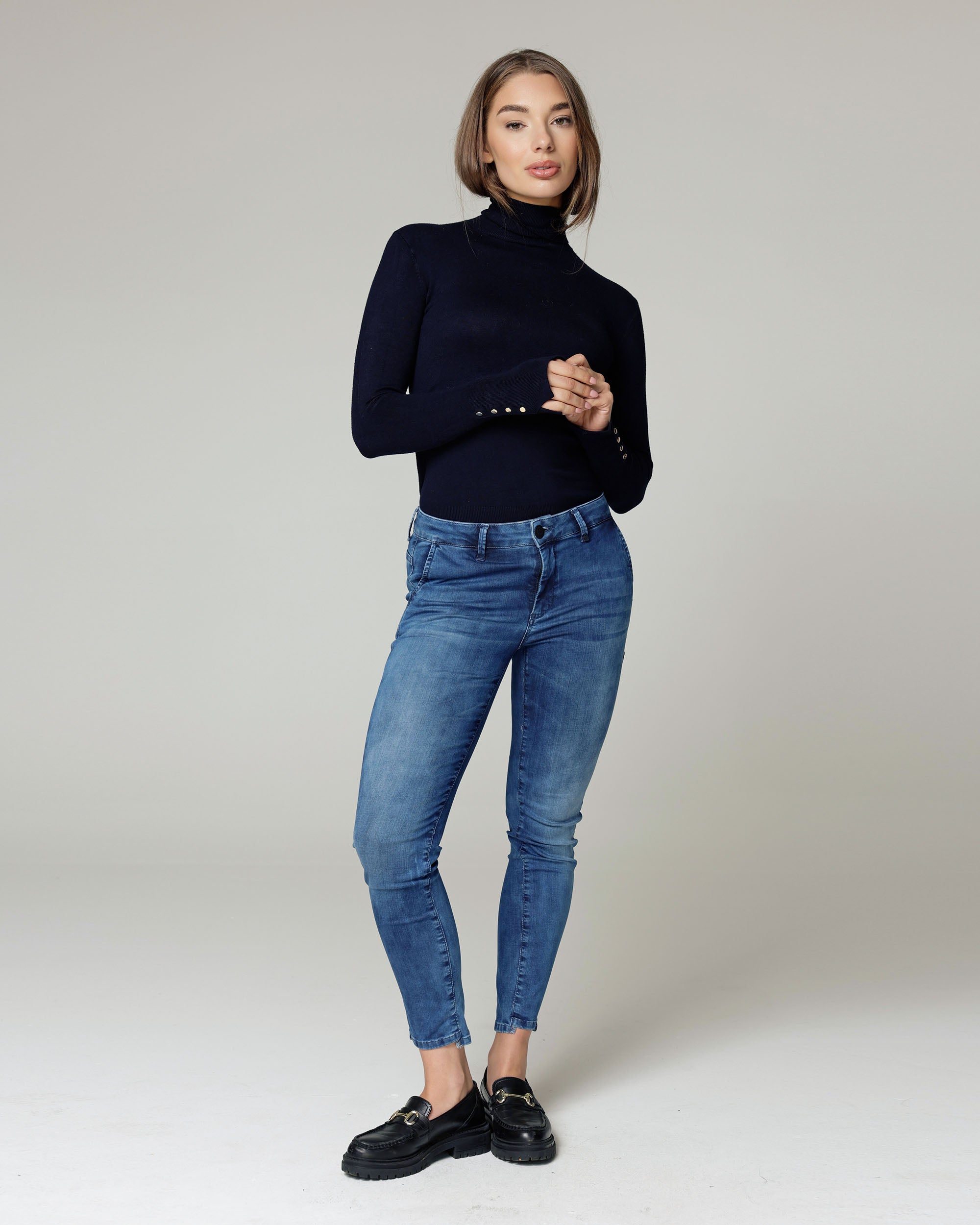 Soft Vintage Blue Skinny Jeans | The Nicky Main image