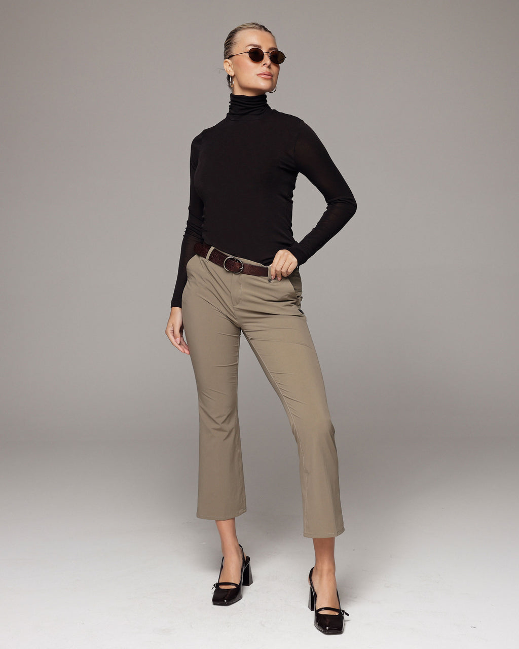 Stone Ankle Bootcut Trousers | The Lima