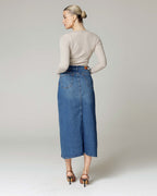 Mid-Blue Denim Skirt | The Hailey