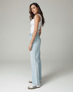 Bleached Blue Wide-Leg High-Rise Jeans | The Diba