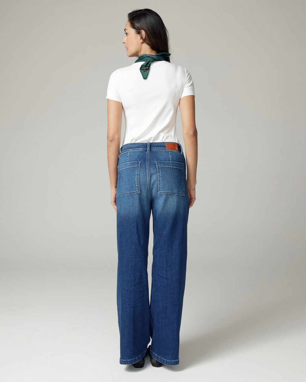 Super Vintage Mid-Blue Wide-Leg High-Rise Jeans | The Viola