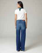 Super Vintage Mid-Blue Wide-Leg High-Rise Jeans | The Viola