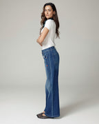Super Vintage Mid-Blue Wide-Leg High-Rise Jeans | The Viola