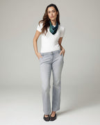 Grey Flare Mid-Rise Jeans | The Luna