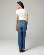 Light Used-Wash Blue Wide-Leg Mid-Rise Jeans | The Lolita