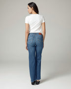 Light Used-Wash Blue Wide-Leg Mid-Rise Jeans | The Lolita