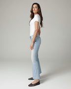 Bleached Blue Flare High-Rise Jeans | The Belly