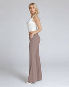 Light Hazelnut Wide-Leg High-Rise Pants | The Atena