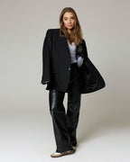 Black Faux Leather Wide-Leg | The Aida
