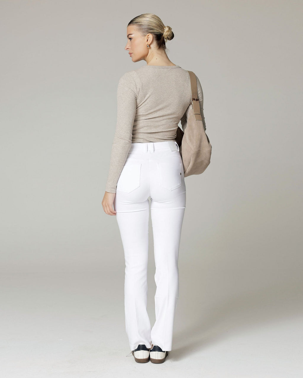White Bootcut Flare Trousers | The Venezia