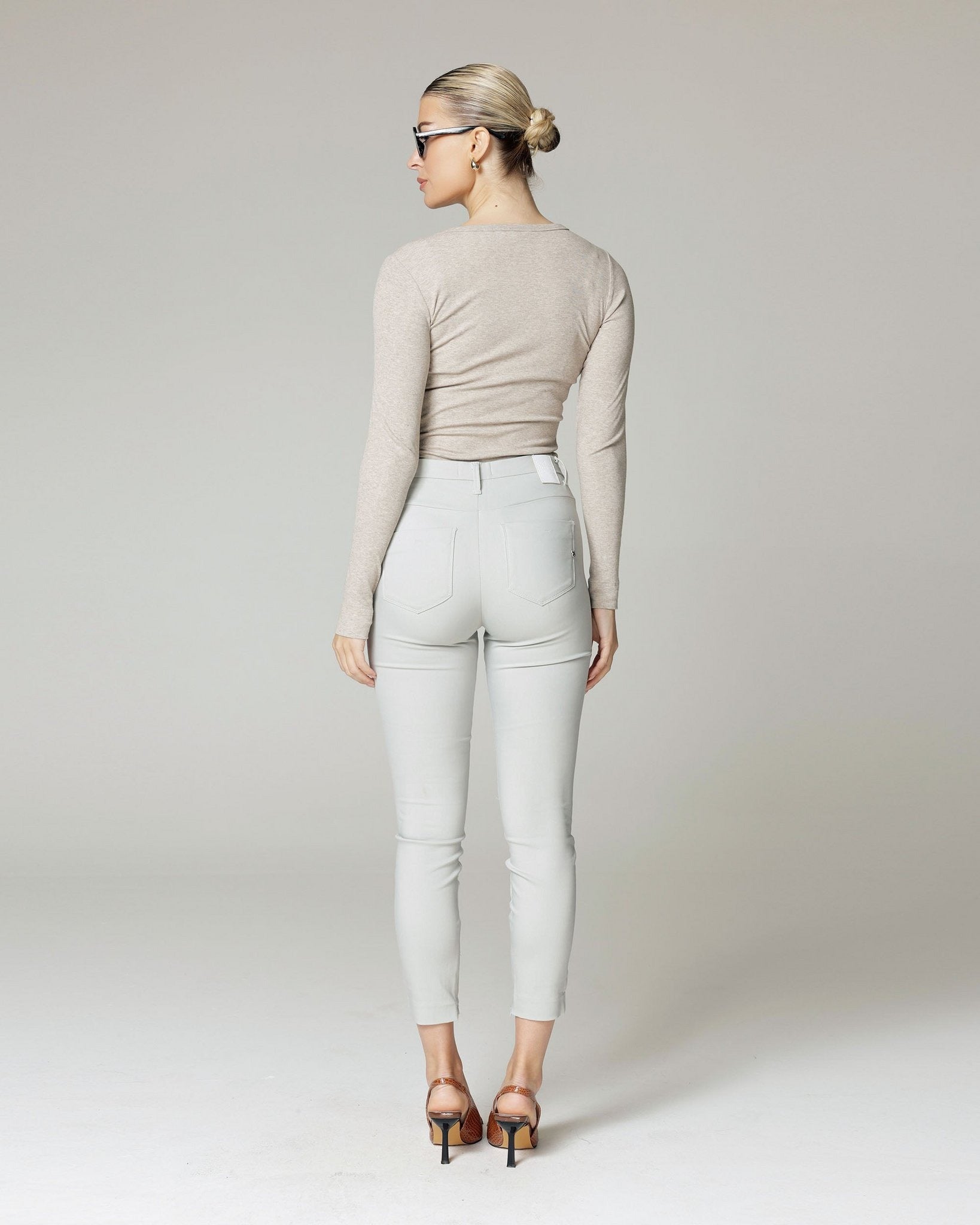 Silver Skinny Trousers | The Elisa Secondary image