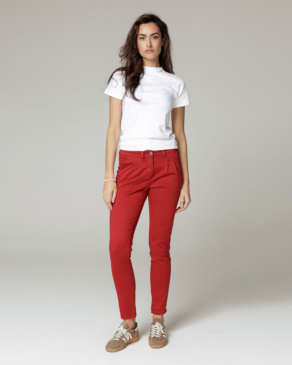 Dark Red Tapered Chinos | The Venice