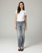 Grey Straight-Leg Mid-Rise Jeans | The Messina