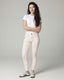 Ivory/Nude Printed Slim Pants | The Terry
