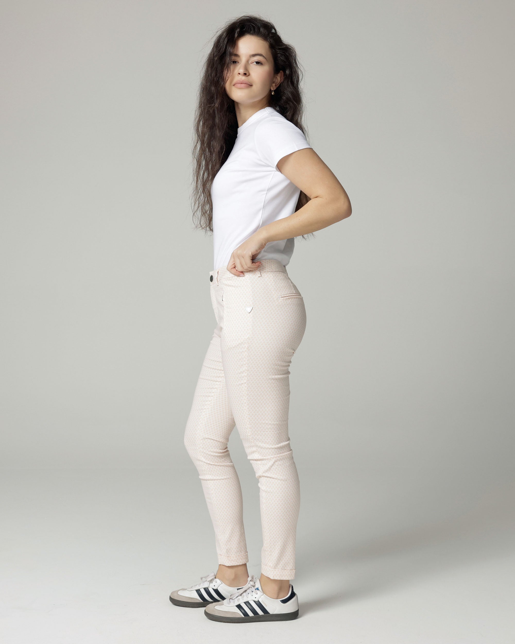 Ivory/Nude Printed Slim Pants | The Terry Secondary image