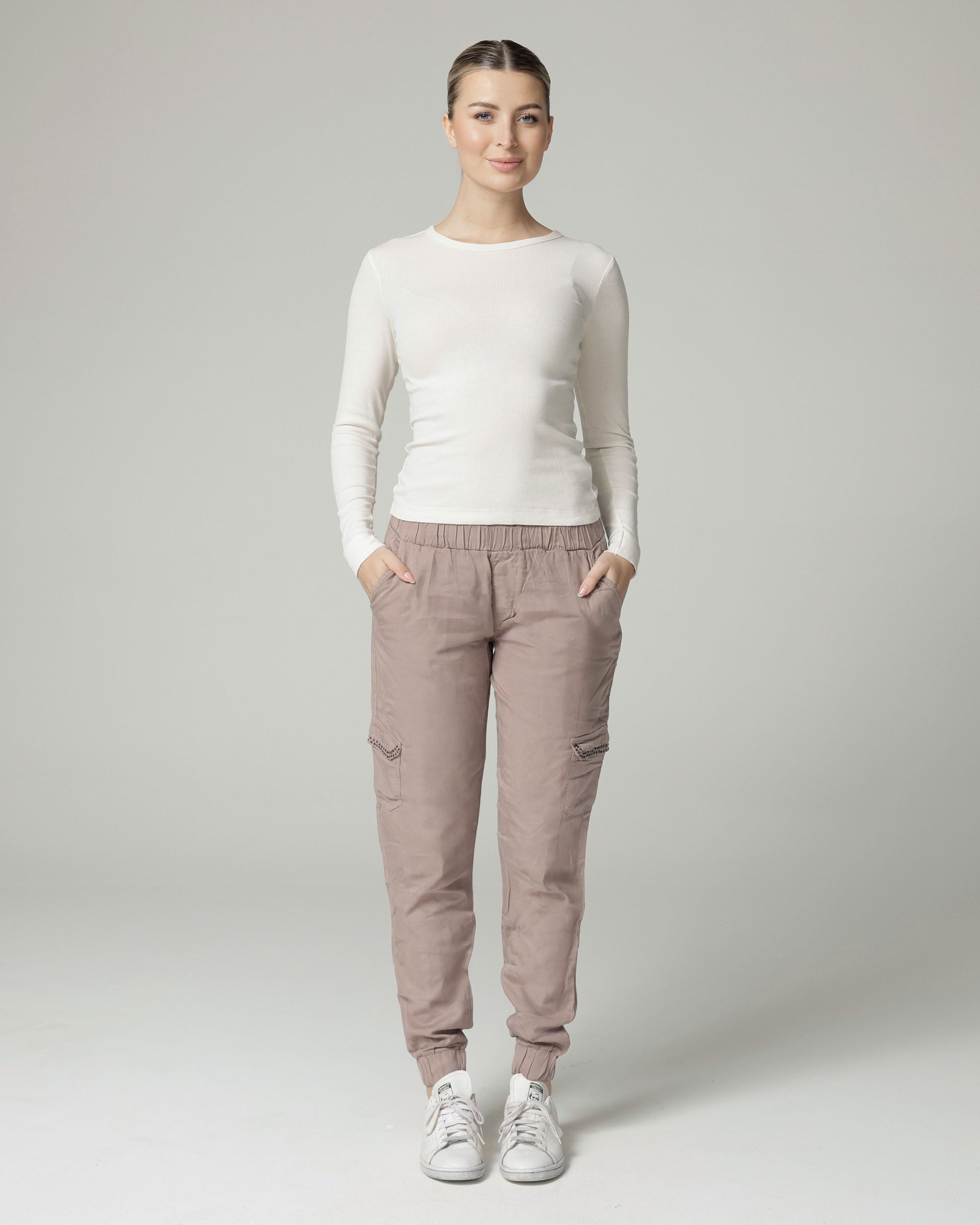 Light Rosewood Relaxed Cargo Pants | The Gigi