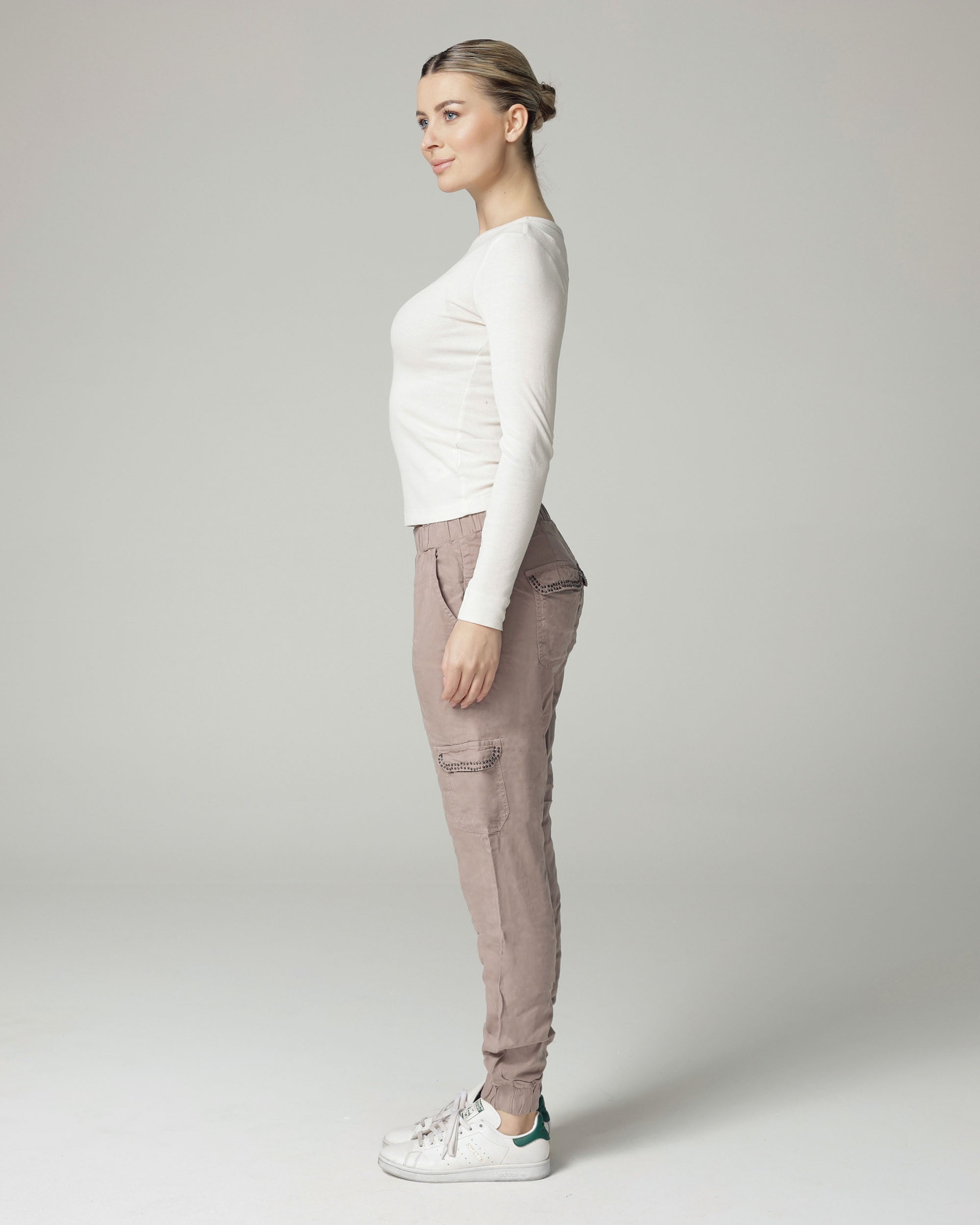 Light Rosewood Relaxed Cargo Pants | The Gigi
