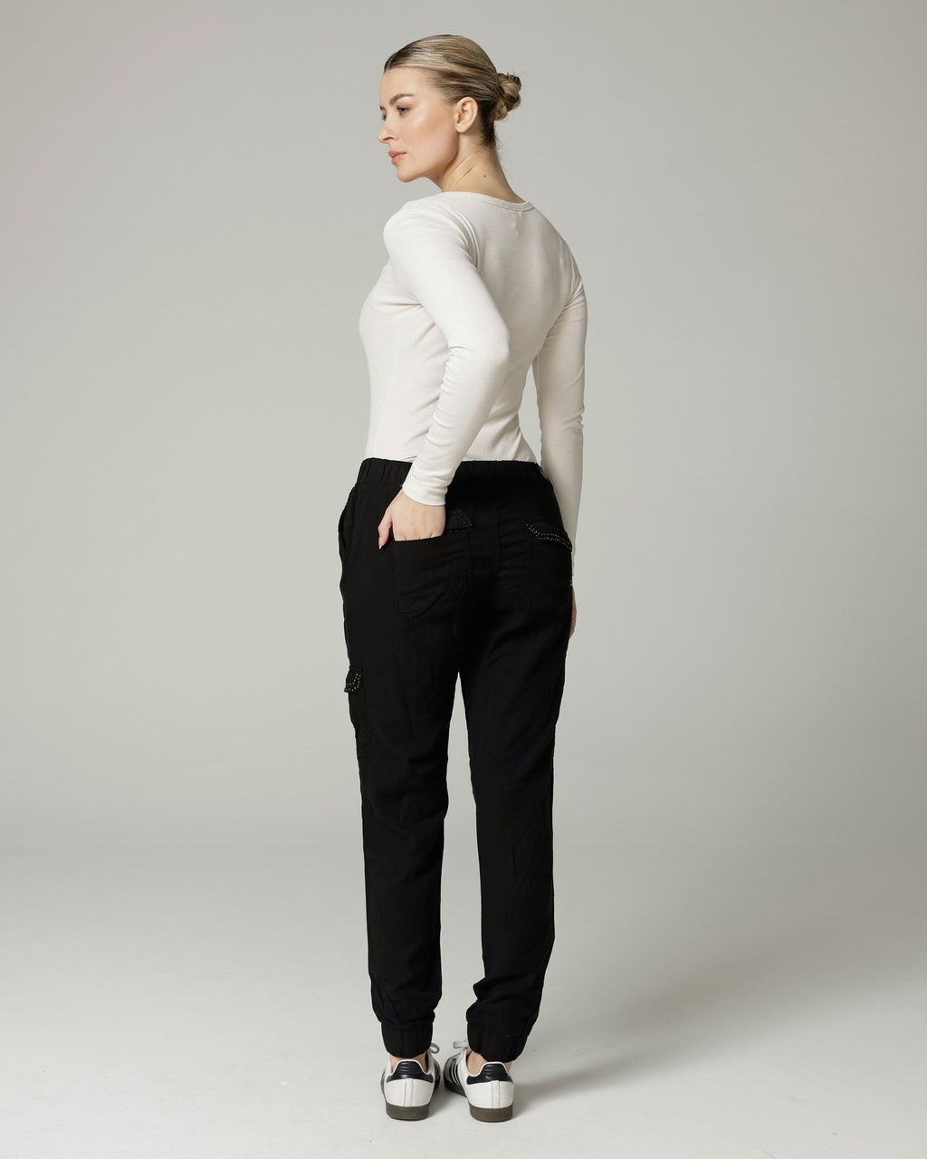 Black Relaxed Cargo Pants | The Gigi