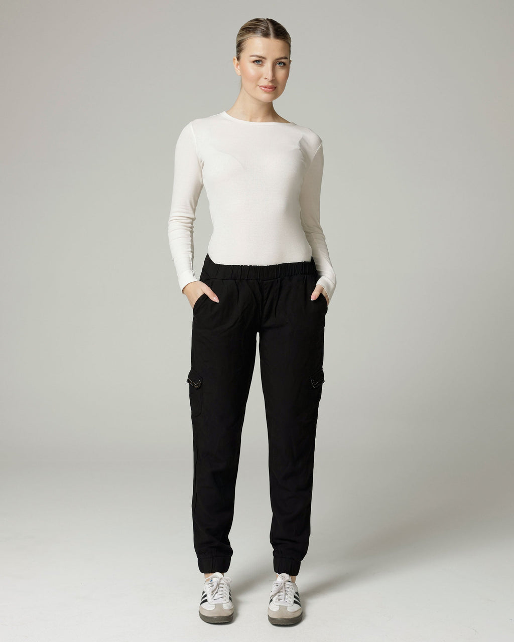 Black Relaxed Cargo Pants | The Gigi