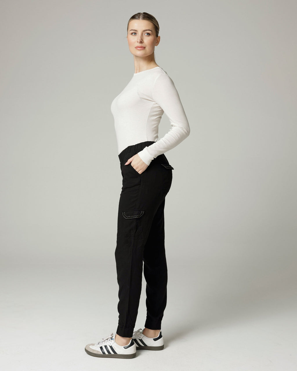 Black Relaxed Cargo Pants | The Gigi