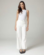 White Wide-Leg High-Rise Jeans | The Viola
