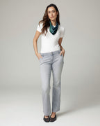 Grey Flare Mid-Rise Jeans | The Luna
