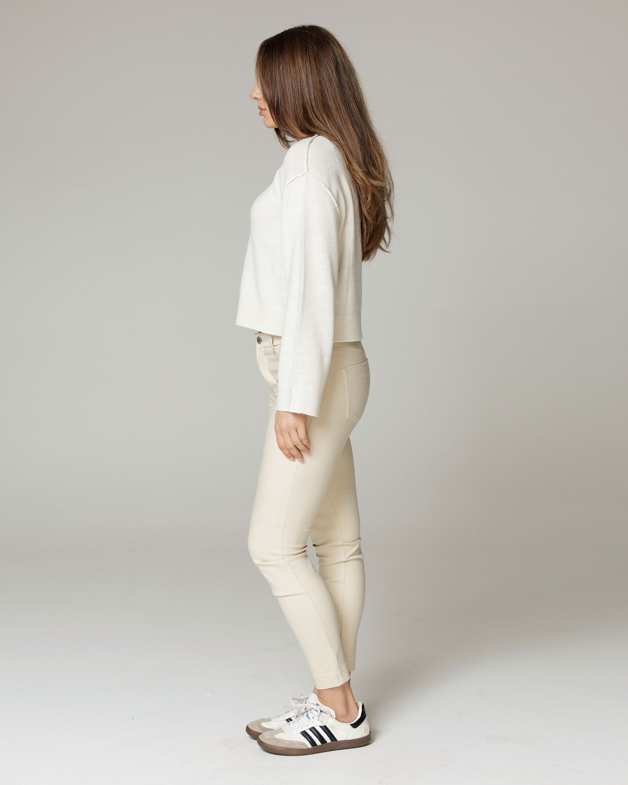 Cream Skinny Trousers | The Amara Secondary image
