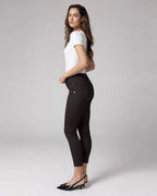 Dark Brown Skinny Mid-Rise Pants | The Amara