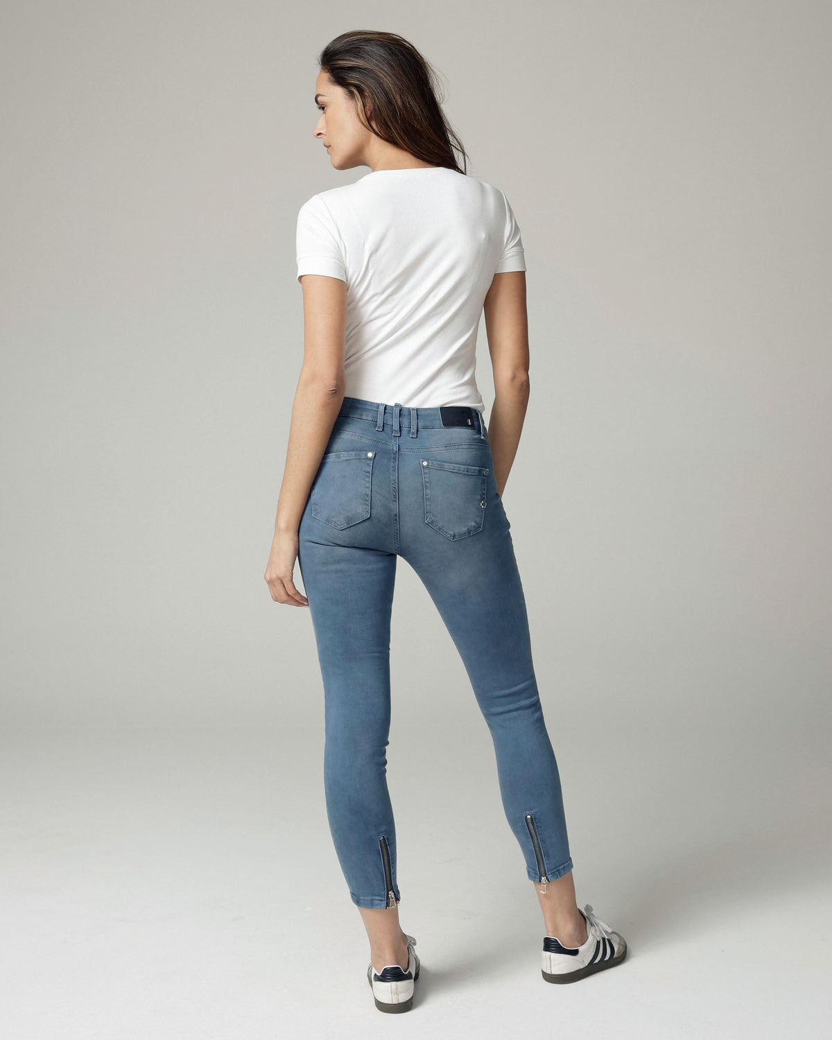 Blue Grey Vintage Repaired Skinny Jeans | The Harley