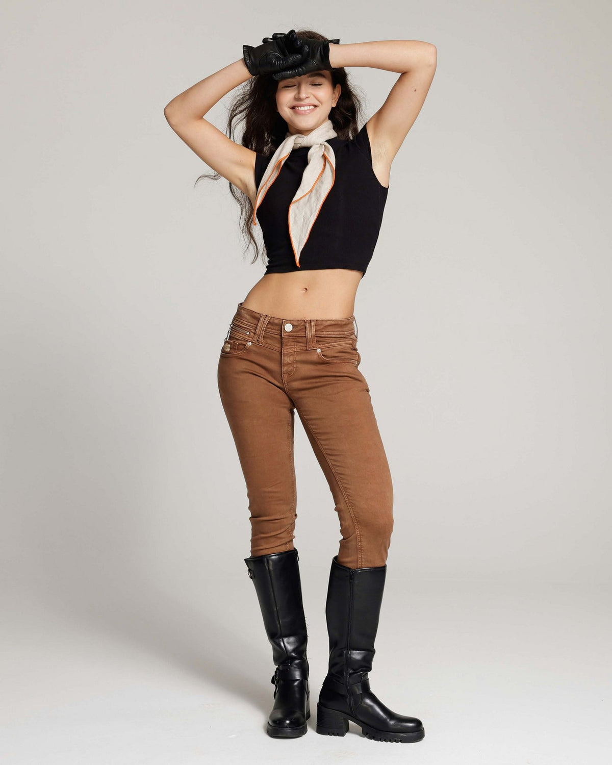 Vintage Cognac Skinny Jeans | The Manuela Main image
