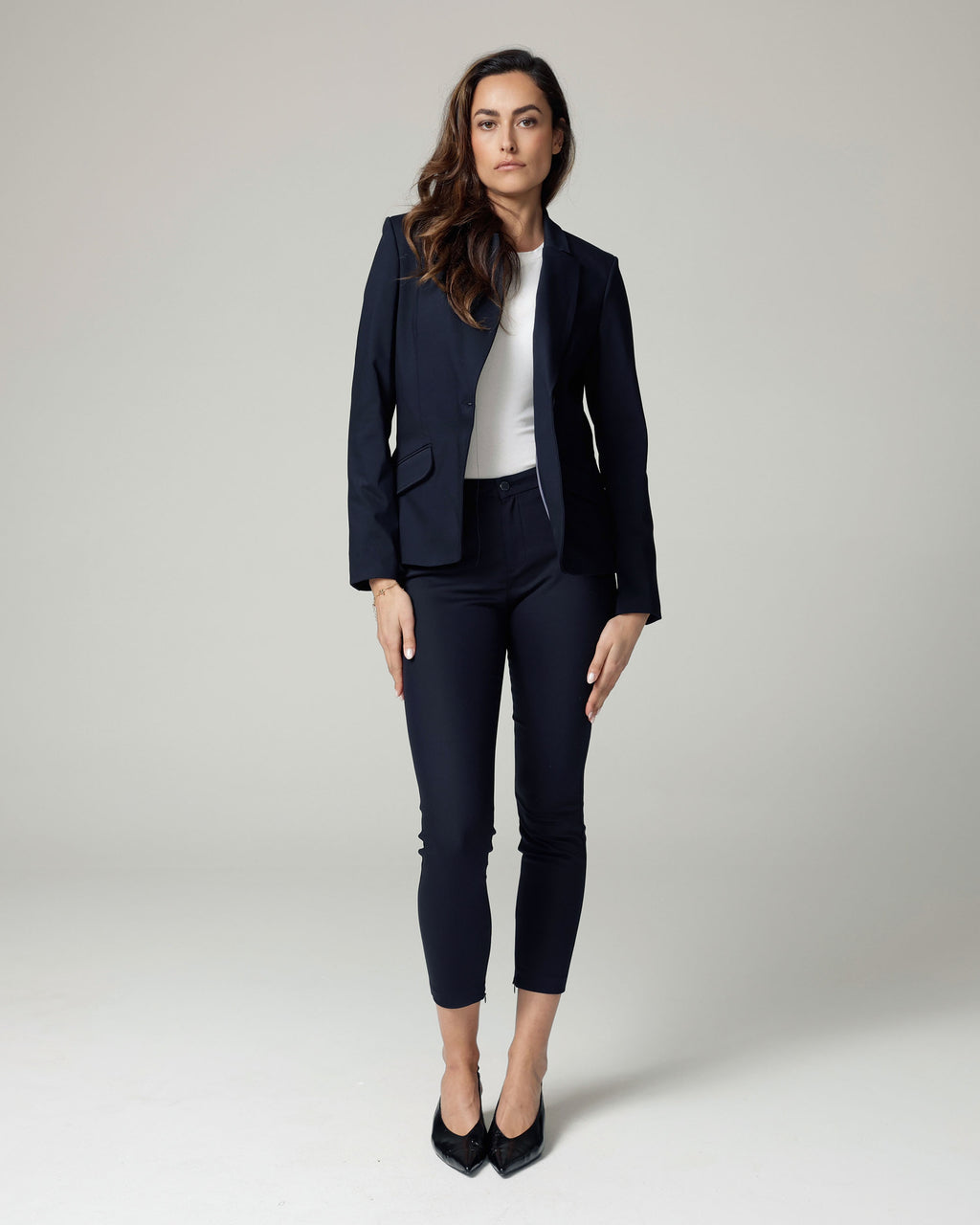 Navy Skinny Trousers | The Amara