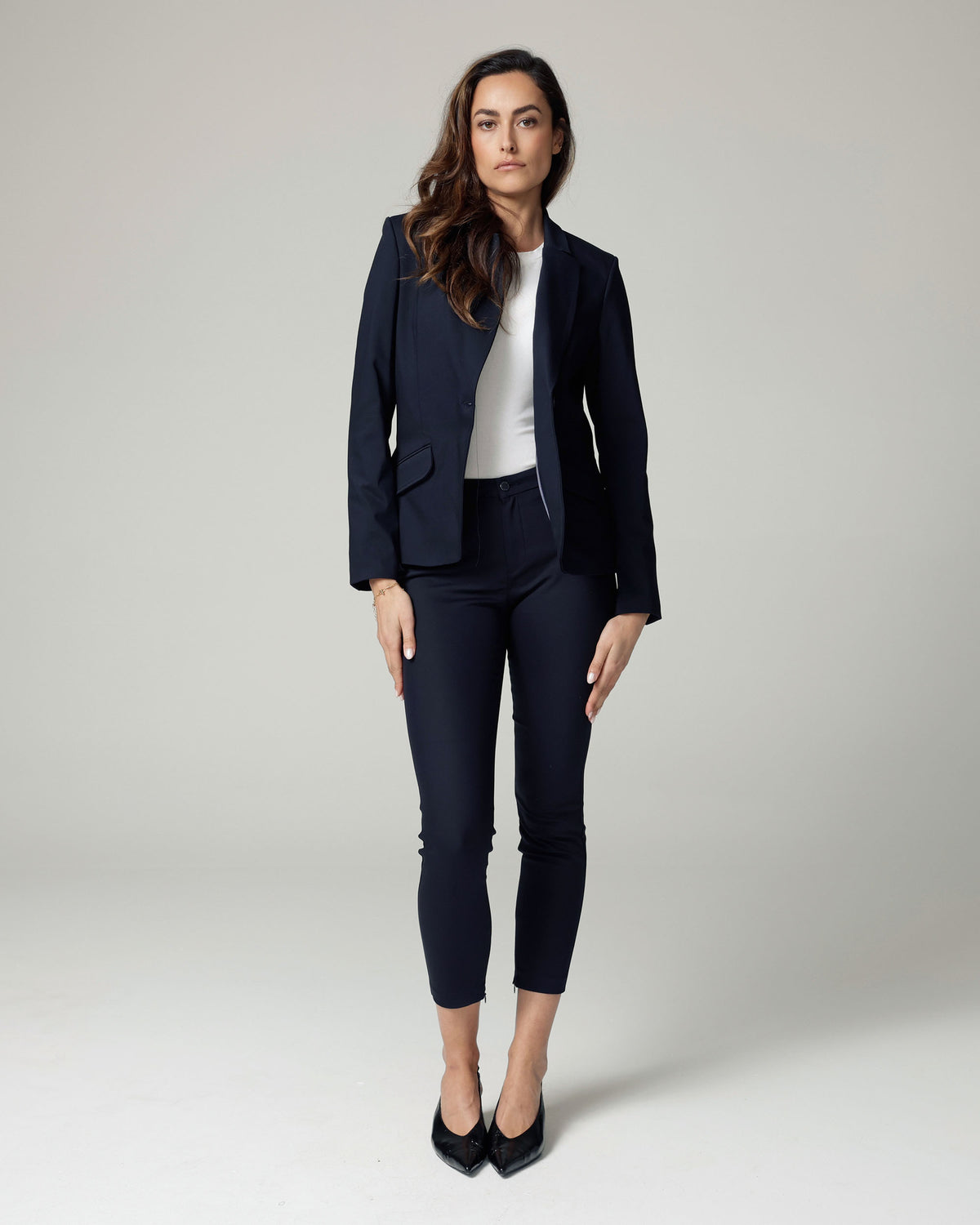 Navy Skinny Trousers | The Amara