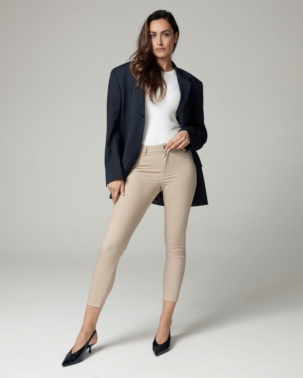 Sand Skinny Trousers | The Amara