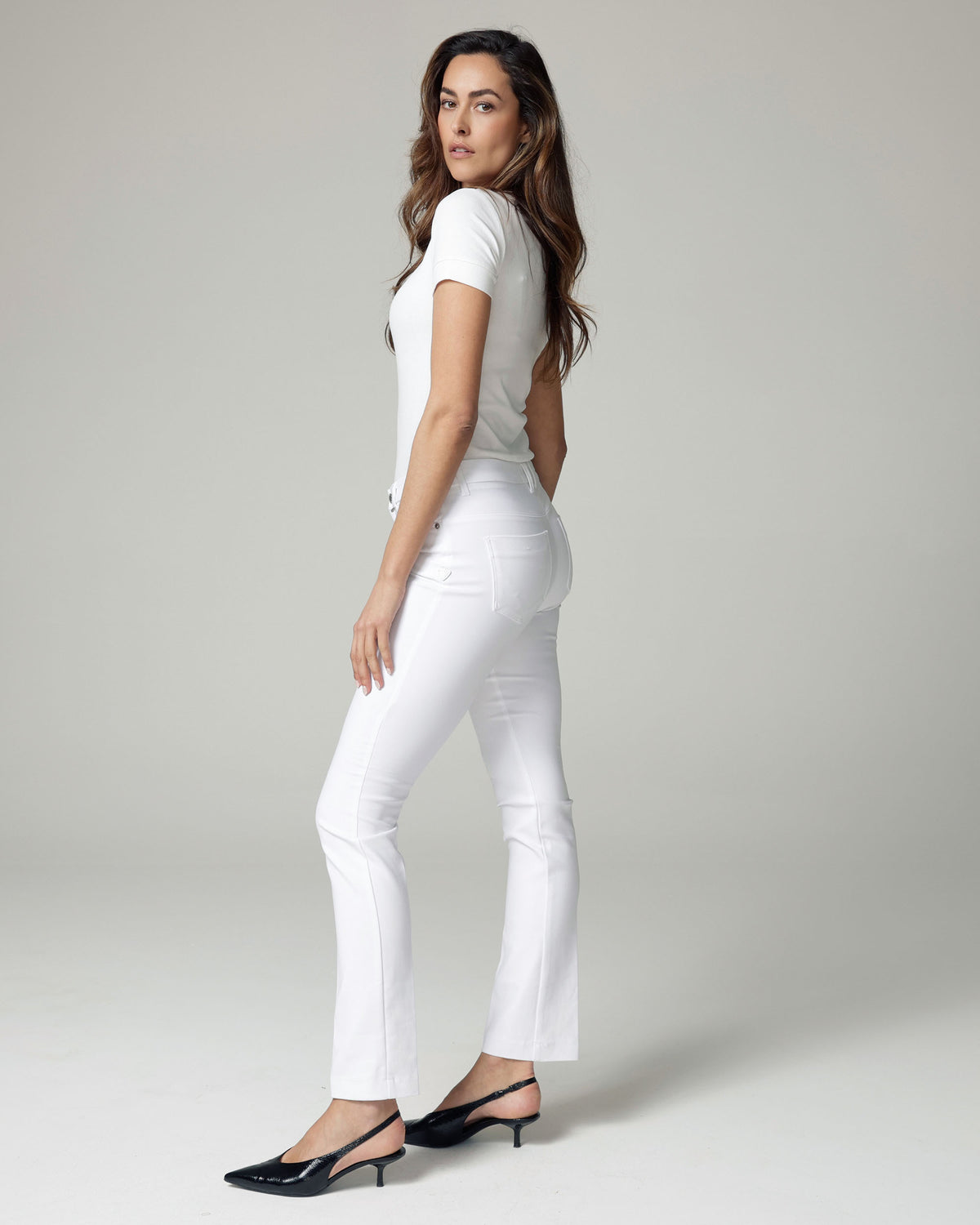 White Bootcut Flare Trousers | The Venezia