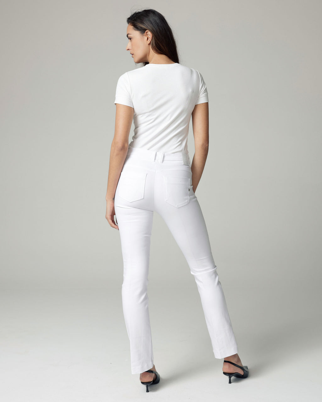 White Bootcut Flare Trousers | The Venezia
