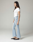 Bleached Blue Flare High-Rise Jeans | The Belly