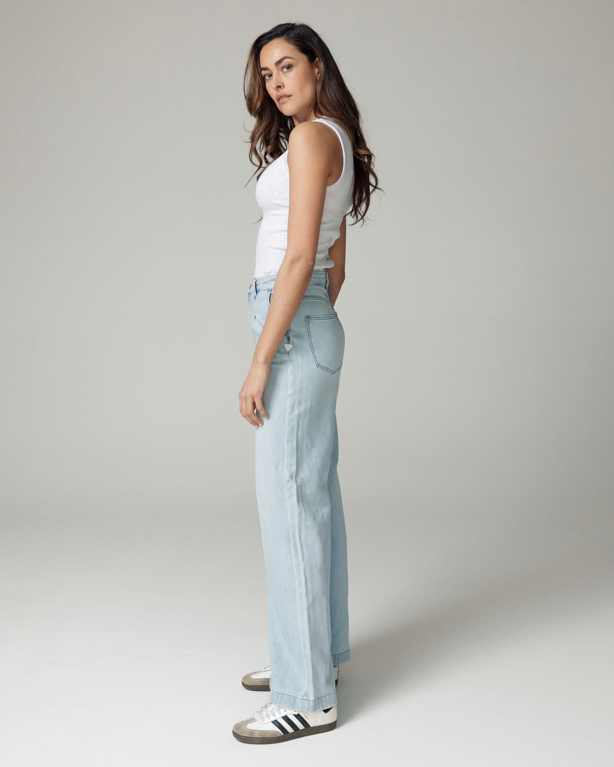 Bleached Blue Wide-Leg High-Rise Jeans | The Diba