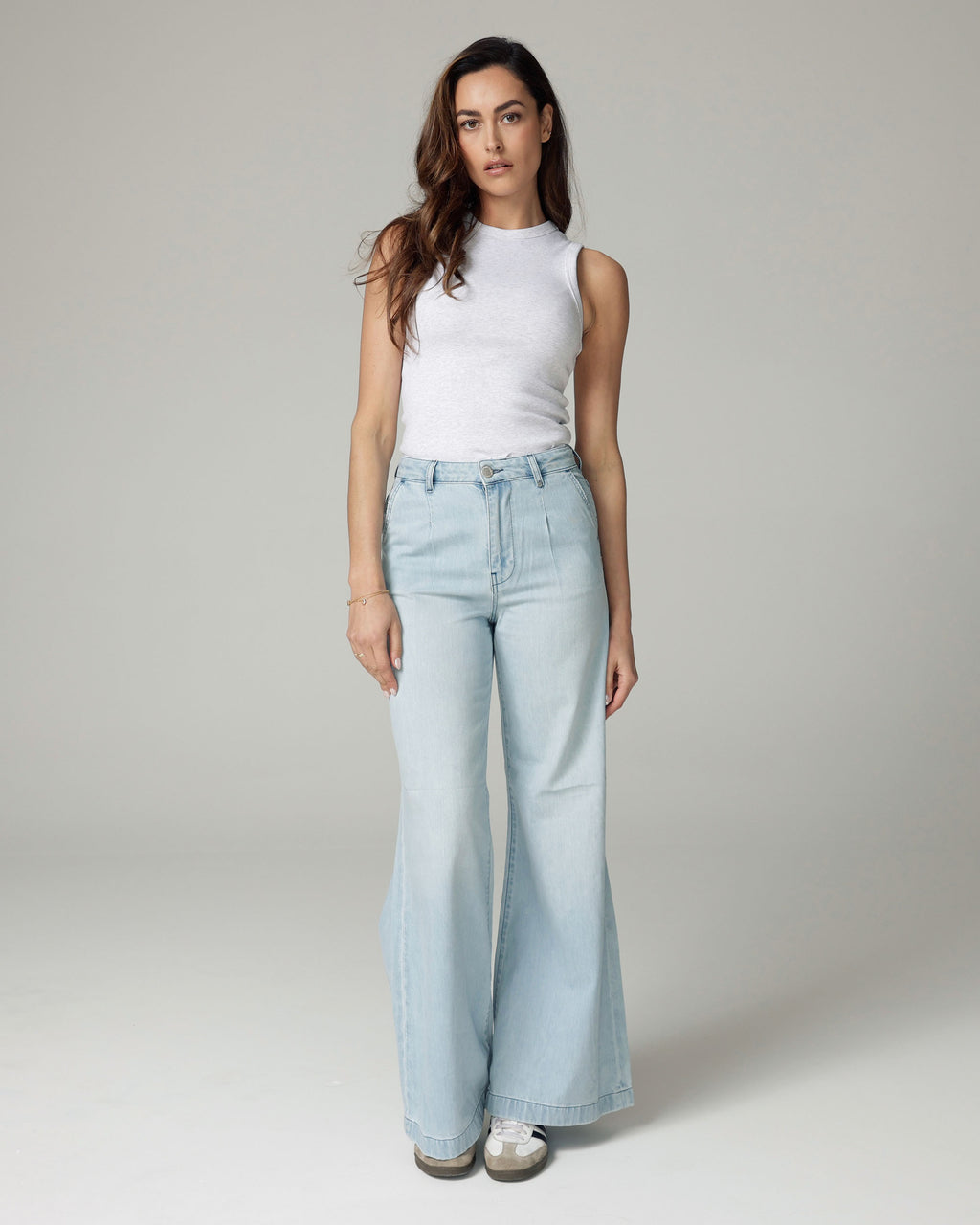 Bleached Blue Wide-Leg High-Rise Jeans | The Diba