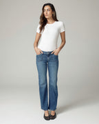 Light Used-Wash Blue Wide-Leg Mid-Rise Jeans | The Lolita