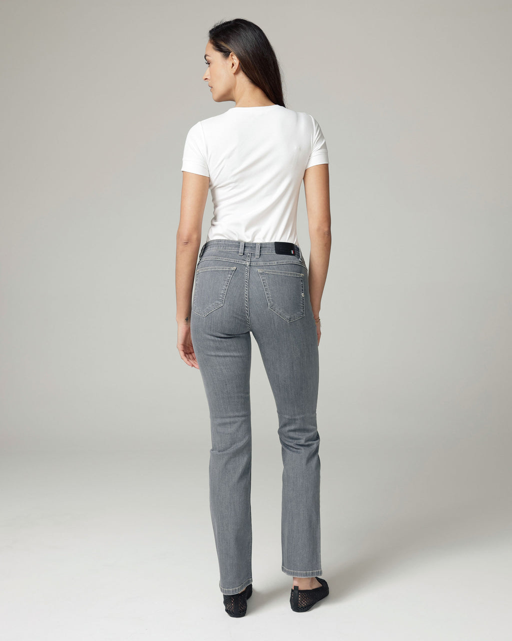 Grey Straight-Leg Mid-Rise Jeans | The Messina