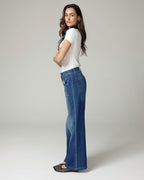 Super Vintage Mid-Blue Wide-Leg High-Rise Jeans | The Viola