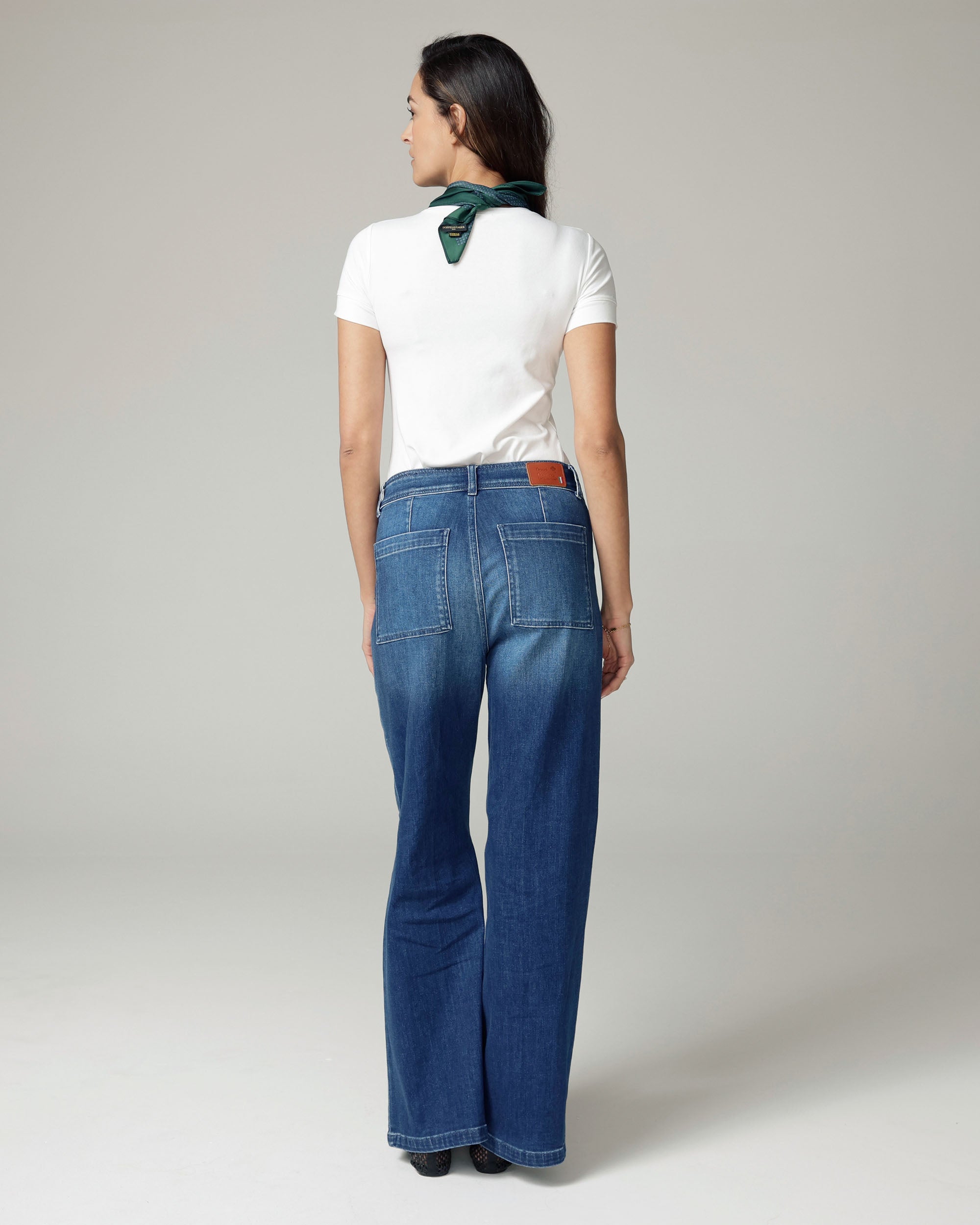 Super Vintage Mid-Blue Wide-Leg High-Rise Jeans | The Viola