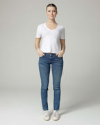 Indigo Fishbone Print Slim Jeans | The Merty