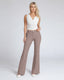 Light Hazelnut Wide-Leg High-Rise Pants | The Atena