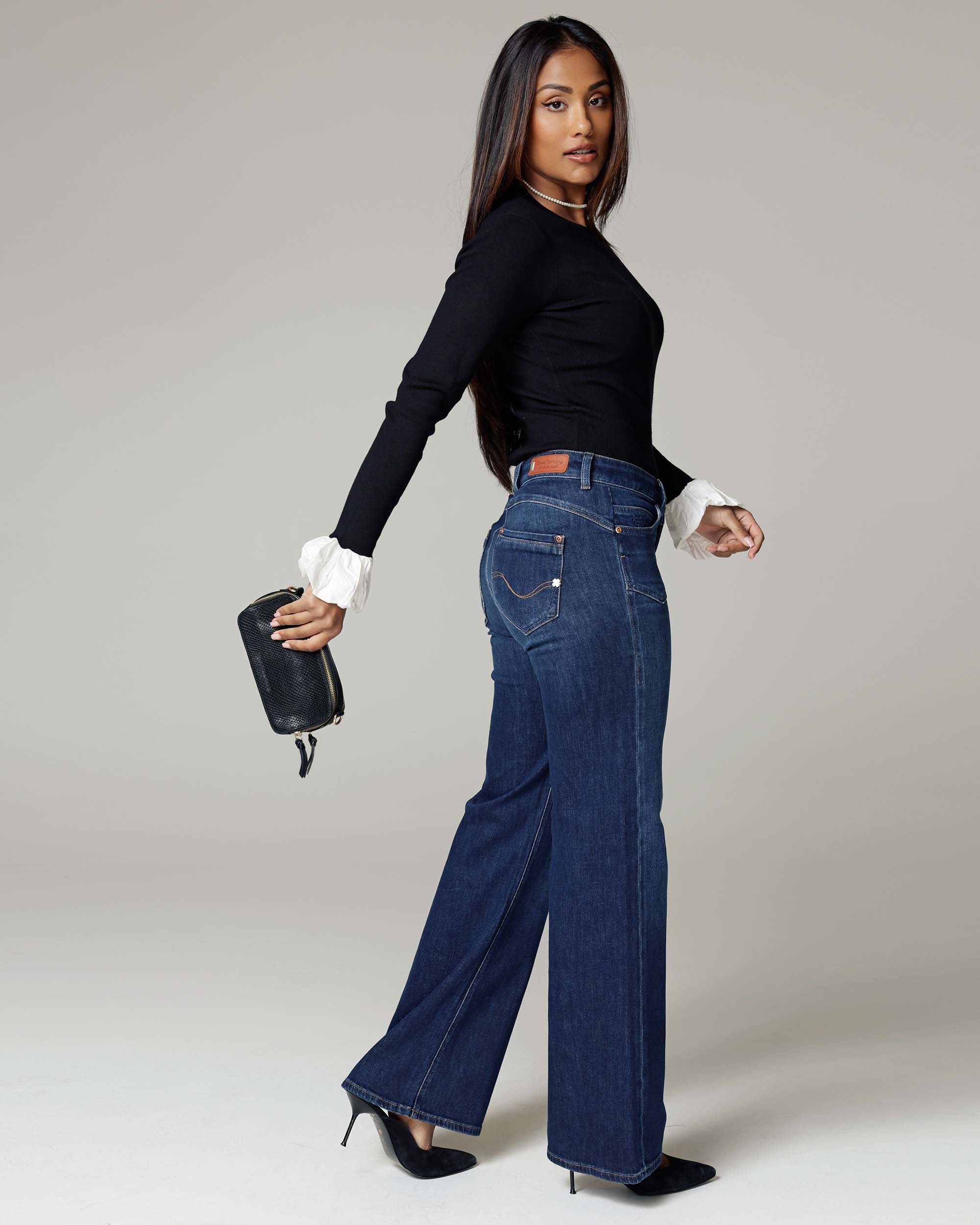 Dark Blue Straight Jeans | The Lolita Secondary image